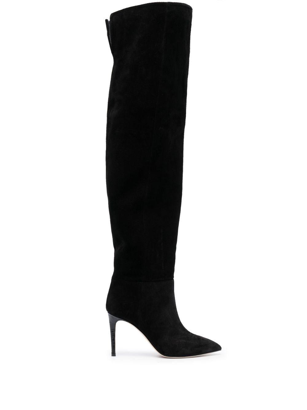 Paris Texas Stiletto 绒面皮细高跟过膝靴 - 黑色