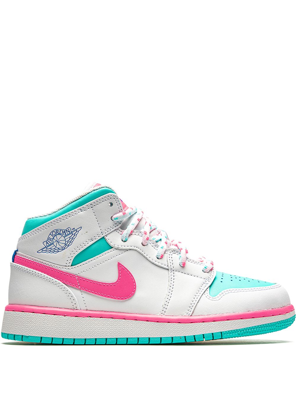 Jordan Kids Air Jordan 1 中帮板鞋 - 白色