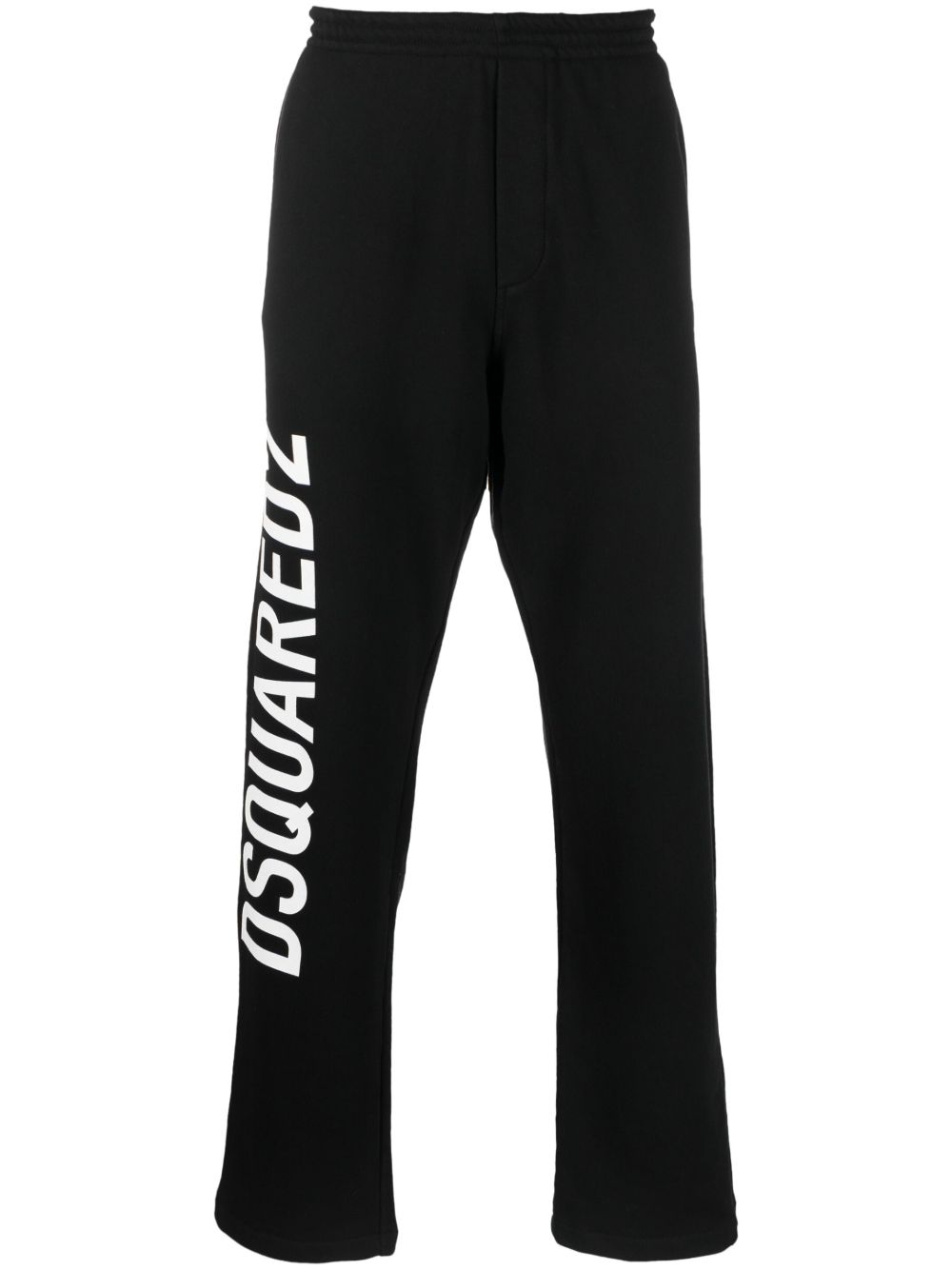 DSQUARED2 logo印花棉运动裤 - 黑色