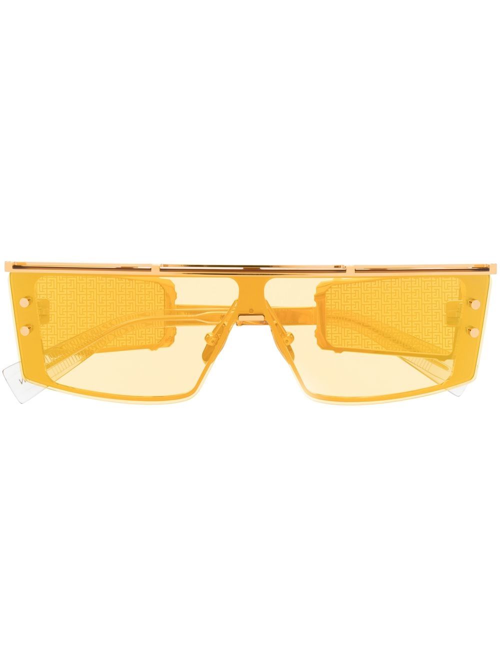 Balmain Eyewear 巴尔曼 Wonder Boy III 长方形镜框太阳眼镜 - 黄色