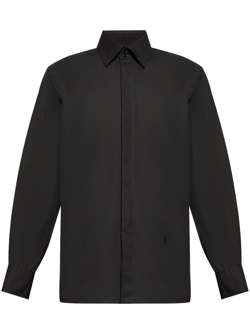 Saint Laurent 棉府绸衬衫 - 黑色