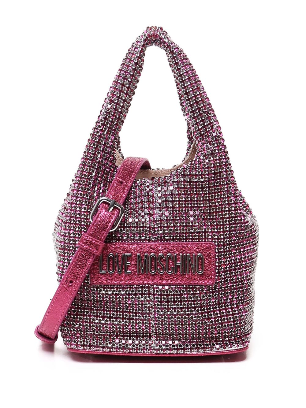Love Moschino logo单肩包 - 粉色