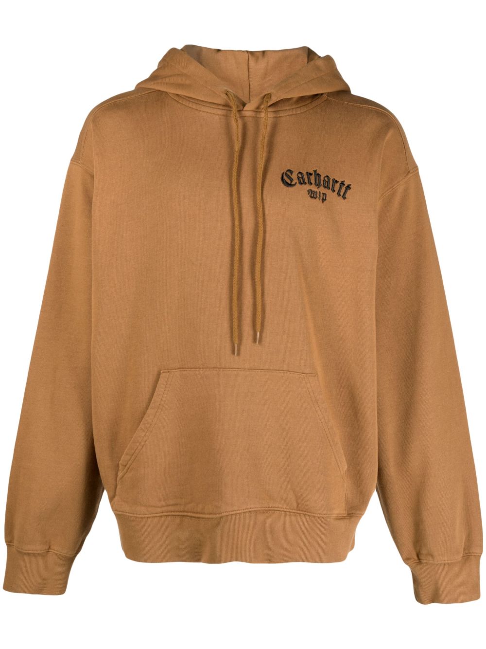 Carhartt WIP logo刺绣棉连帽衫 - 褐色
