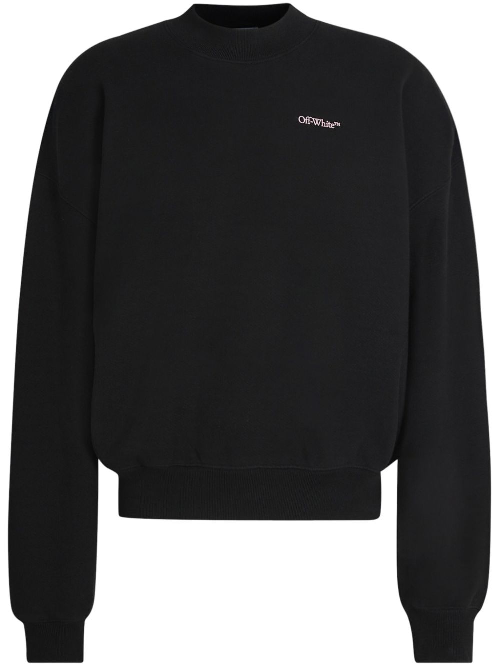 Off-White logo印花棉卫衣 - 黑色