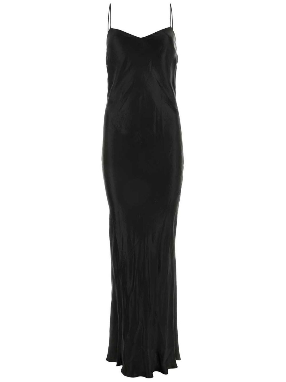 Saint Laurent 垂坠效果真丝吊带裙 - 黑色