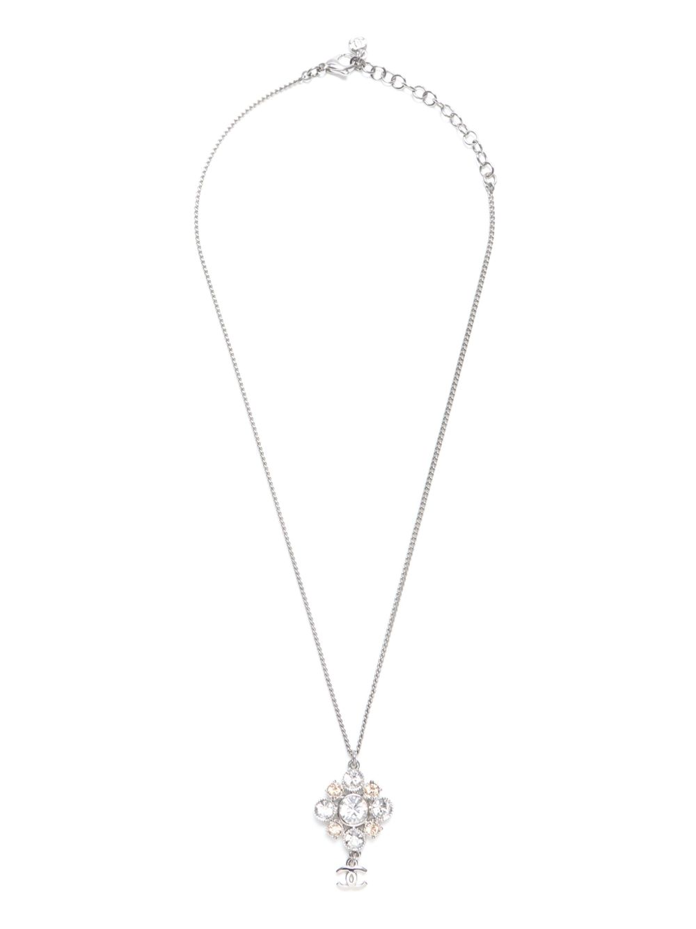 CHANEL Pre-Owned CC 水钻项链（2010年典藏款） - 银色