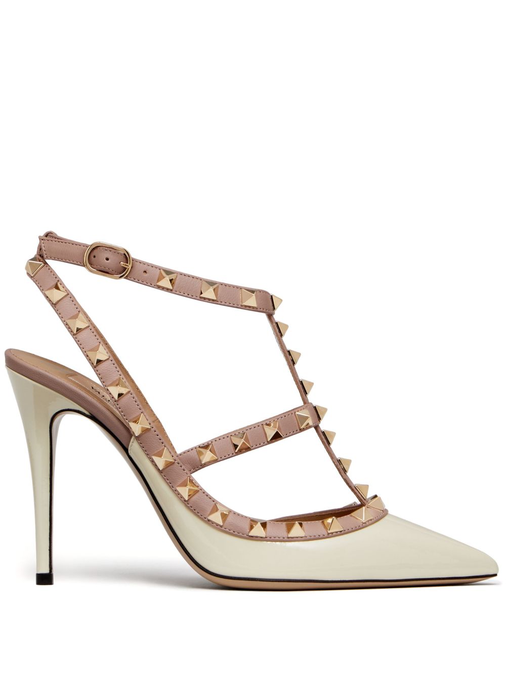 Valentino Garavani Rockstud 笼形高跟鞋 - 中性色