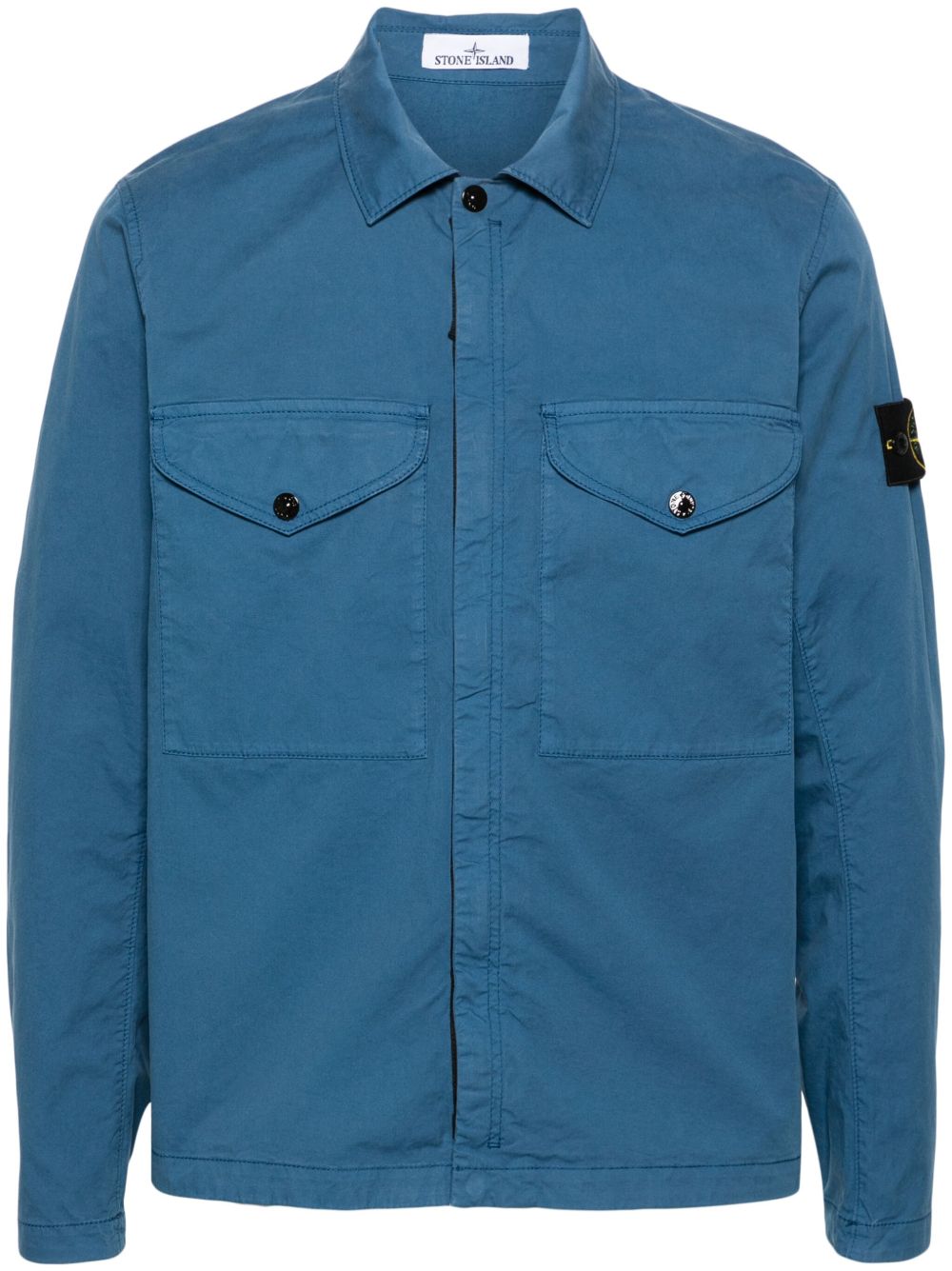 Stone Island 罗盘徽章衬衫式夹克 - 蓝色