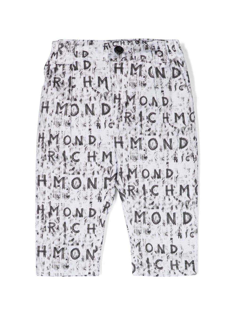 John Richmond Junior logo印花棉长裤 - 白色
