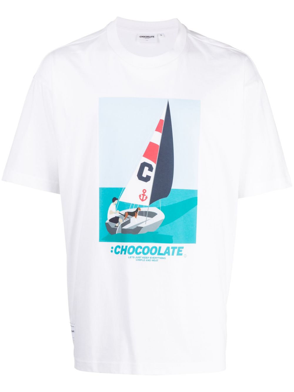 CHOCOOLATE 图案印花棉T恤 - 白色