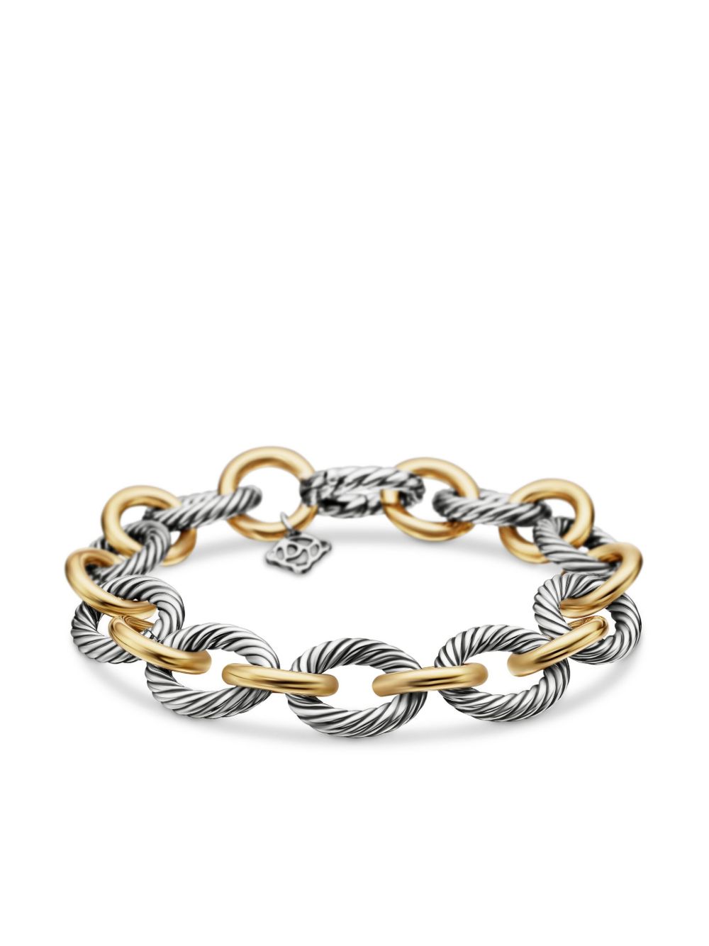 David Yurman 18K黄金纯银 Oval Link Chain 手链 - 银色