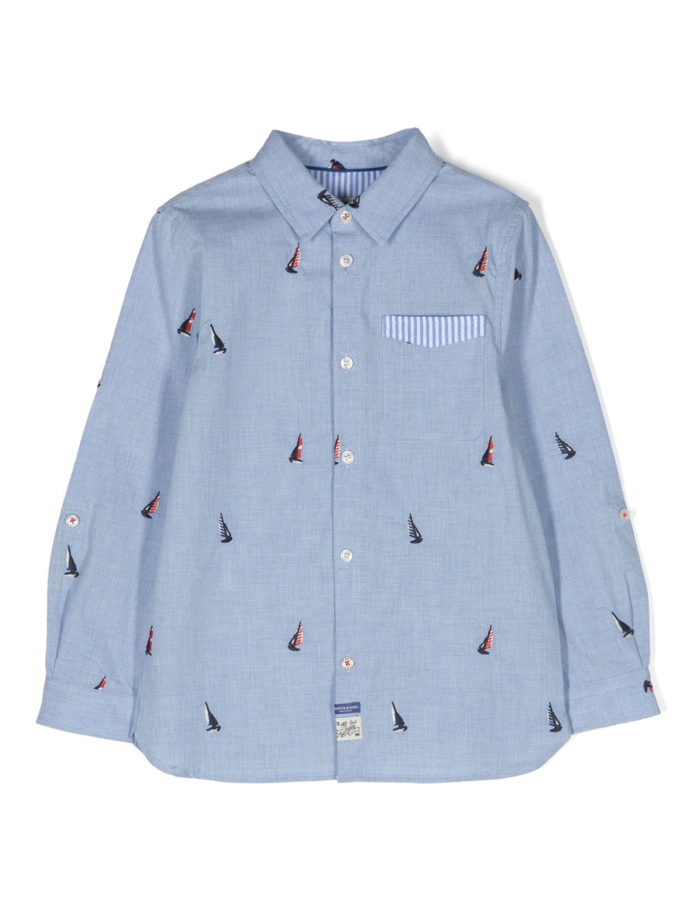 Scotch & Soda 帆船图案棉衬衫 - 蓝色