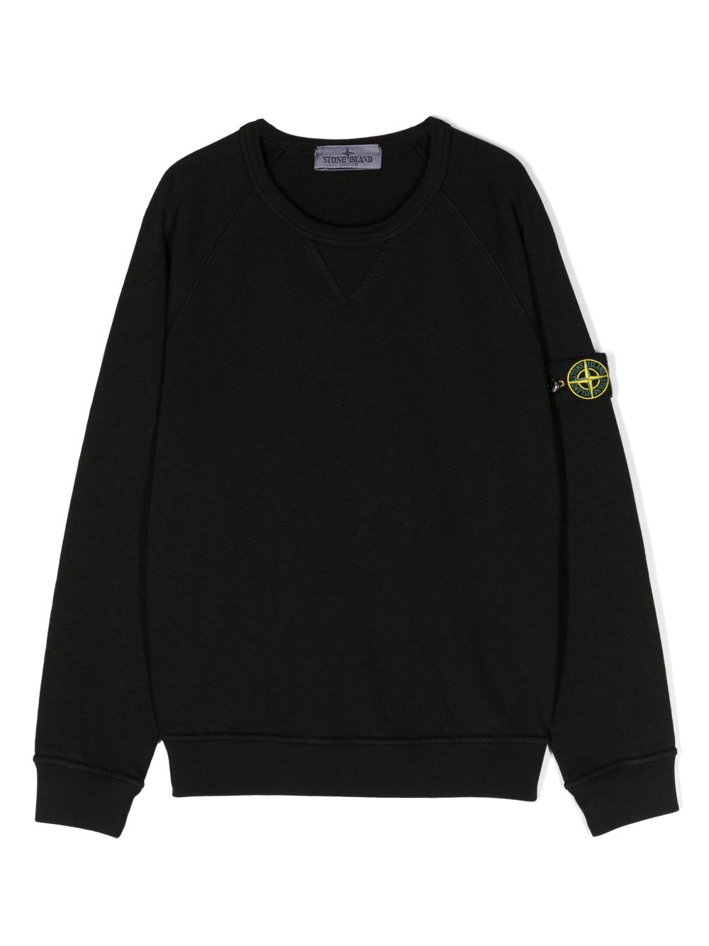 Stone Island Junior 罗盘徽章棉卫衣 - 黑色