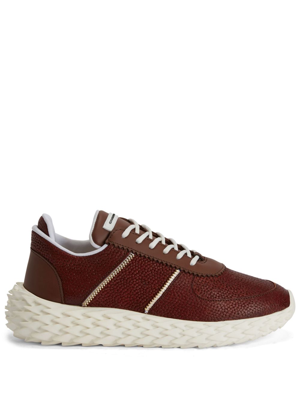 Giuseppe Zanotti Urchin 拼接皮质运动鞋 - 褐色
