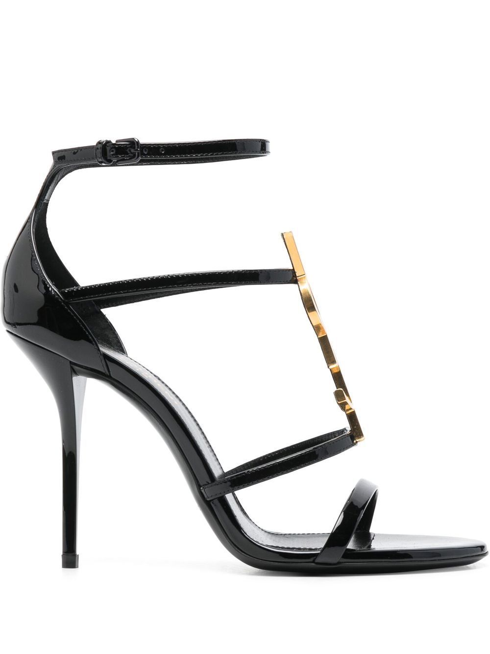 Saint Laurent Cassandra 露趾凉鞋 - 黑色