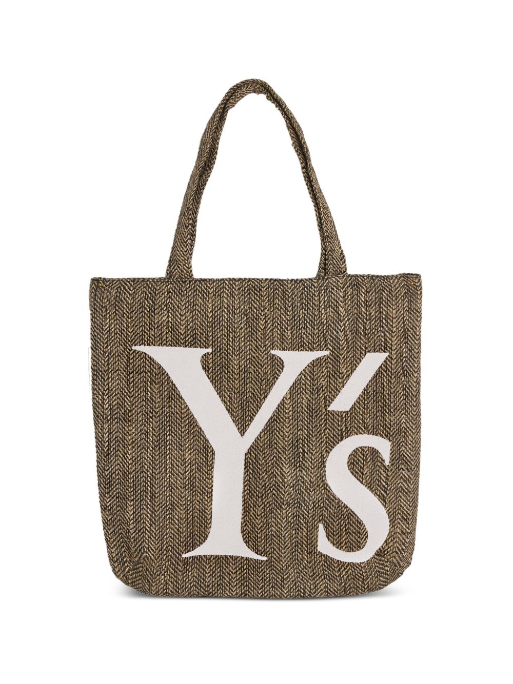 Y's logo印花黄麻托特包 - 中性色