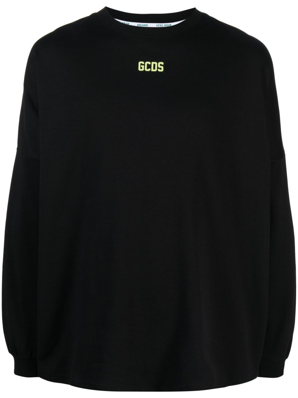 GCDS logo印花长袖T恤 - 黑色