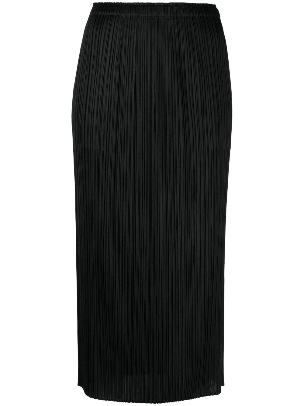 Pleats Please Issey Miyake 褶饰高腰半身裙 - 黑色