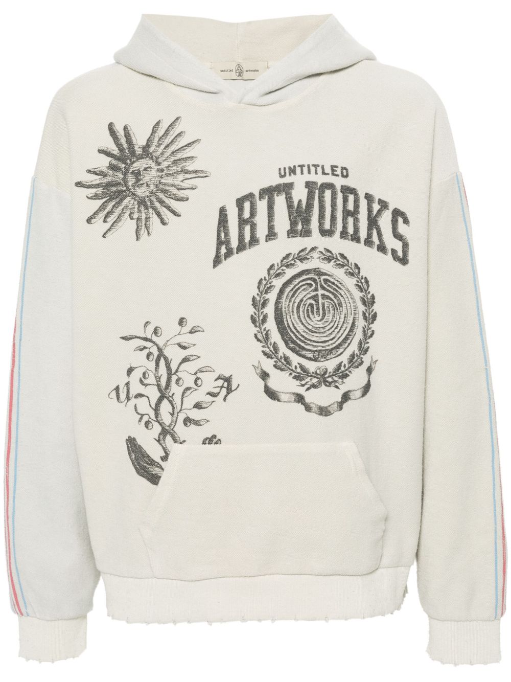 UNTITLED ARTWORKS logo印花连帽衫 - 中性色