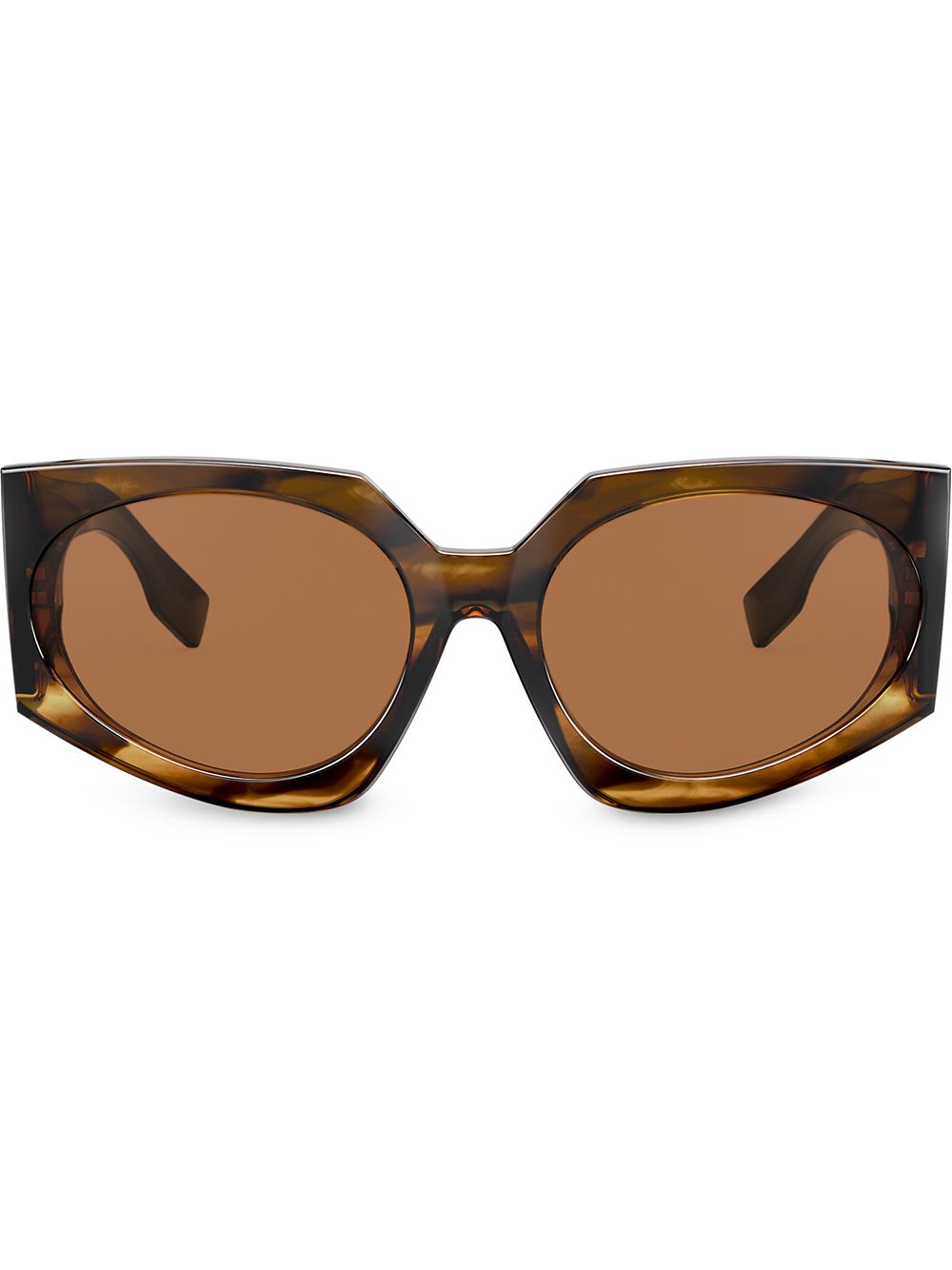 Burberry Eyewear 超大框太阳眼镜 - 褐色