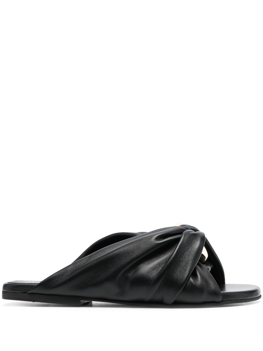 JW Anderson 皮质五金配件凉鞋 - 黑色
