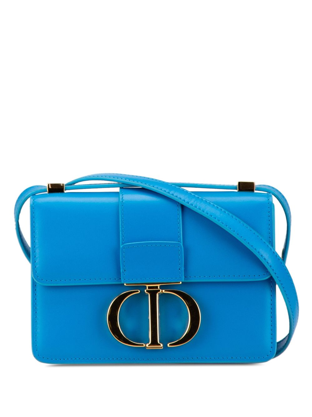 Christian Dior Pre-Owned 30 Montaigne Flap 迷你光滑小牛皮斜挎包（2021年典藏款） - 蓝色