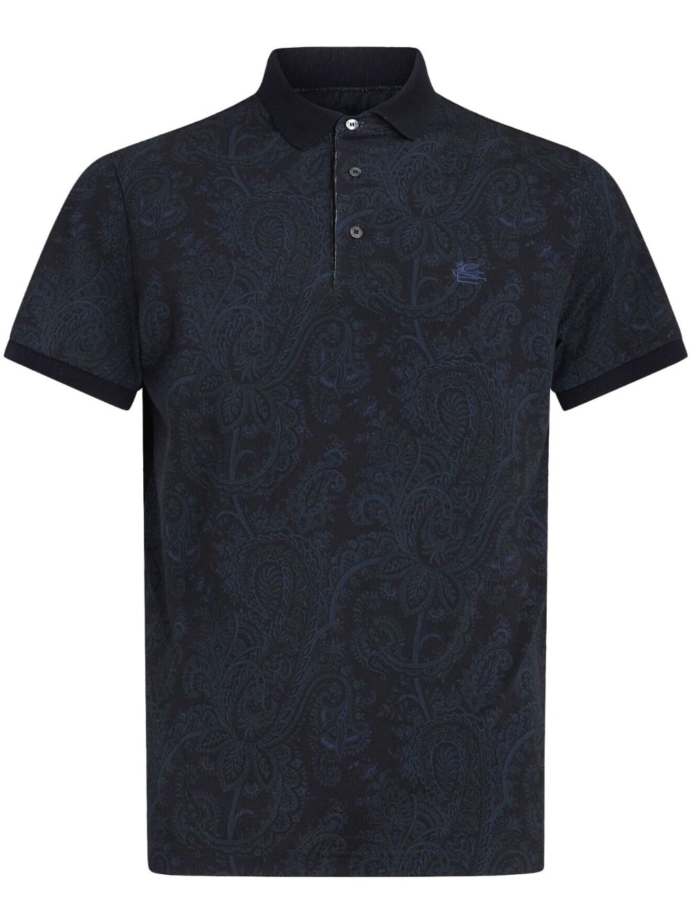 ETRO 佩斯理印花棉polo衫 - 蓝色