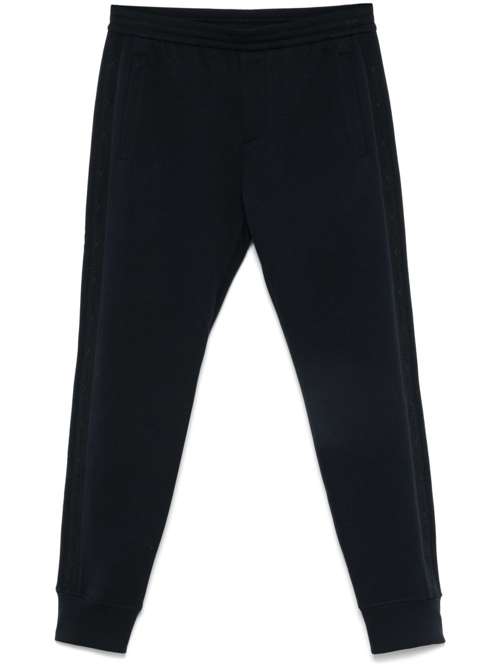 Emporio Armani logo饰带运动裤 - 蓝色