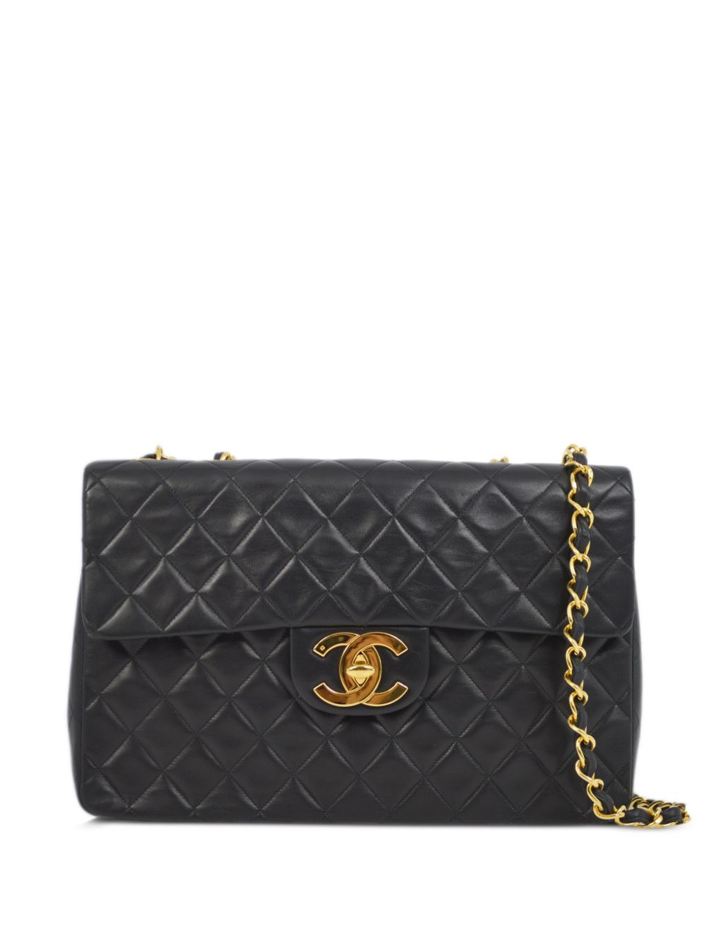 CHANEL Pre-Owned Classic Flap 超大单肩包（1995年典藏款） - 黑色