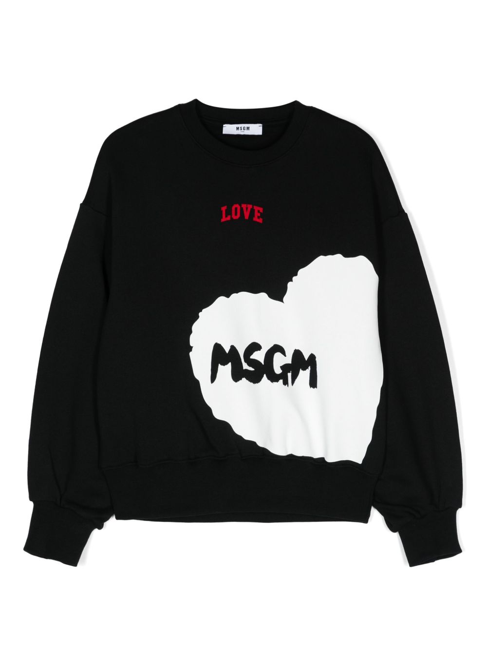 MSGM Kids logo印花棉卫衣 - 黑色