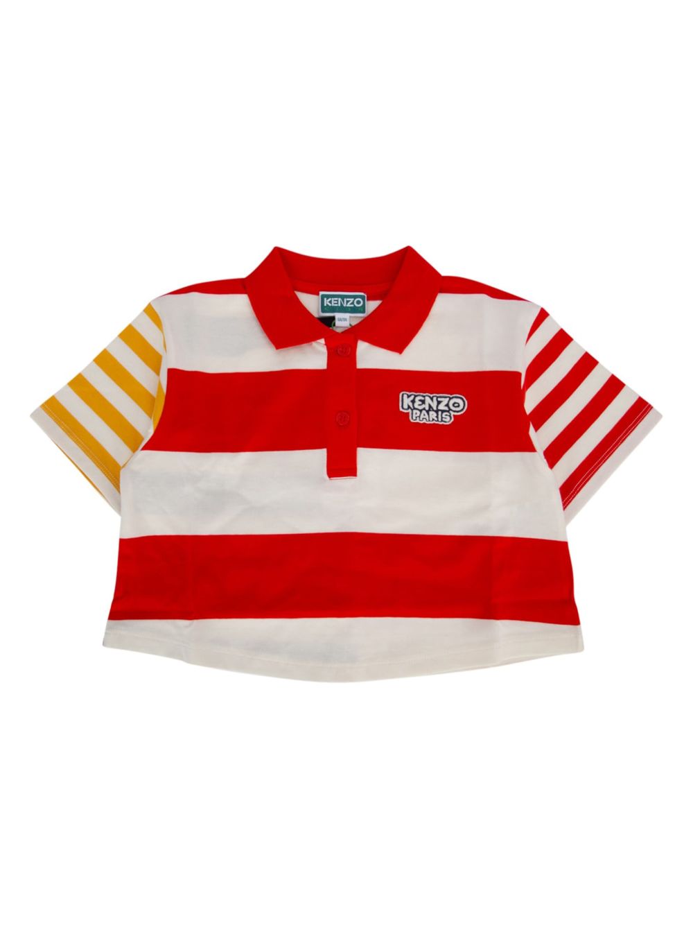 Kenzo Kids logo刺绣polo衫 - 红色