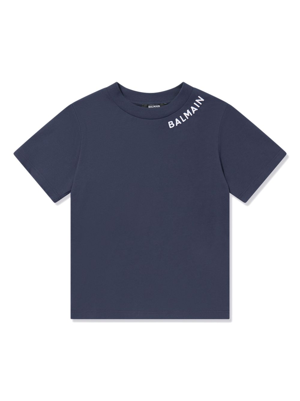 Balmain Kids logo印花棉T恤 - 蓝色