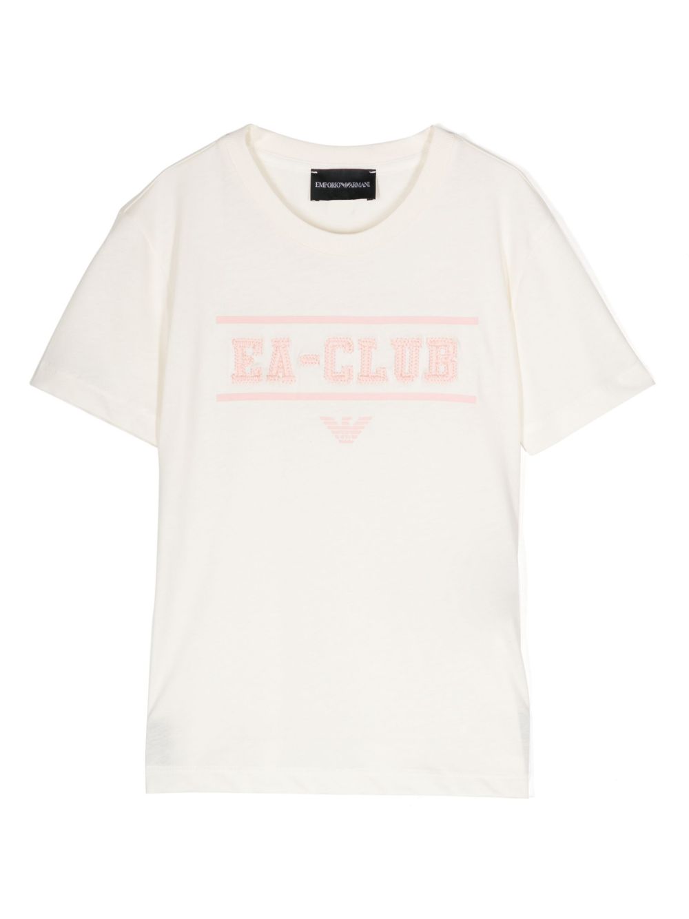 Emporio Armani Kids logo刺绣棉T恤 - 中性色