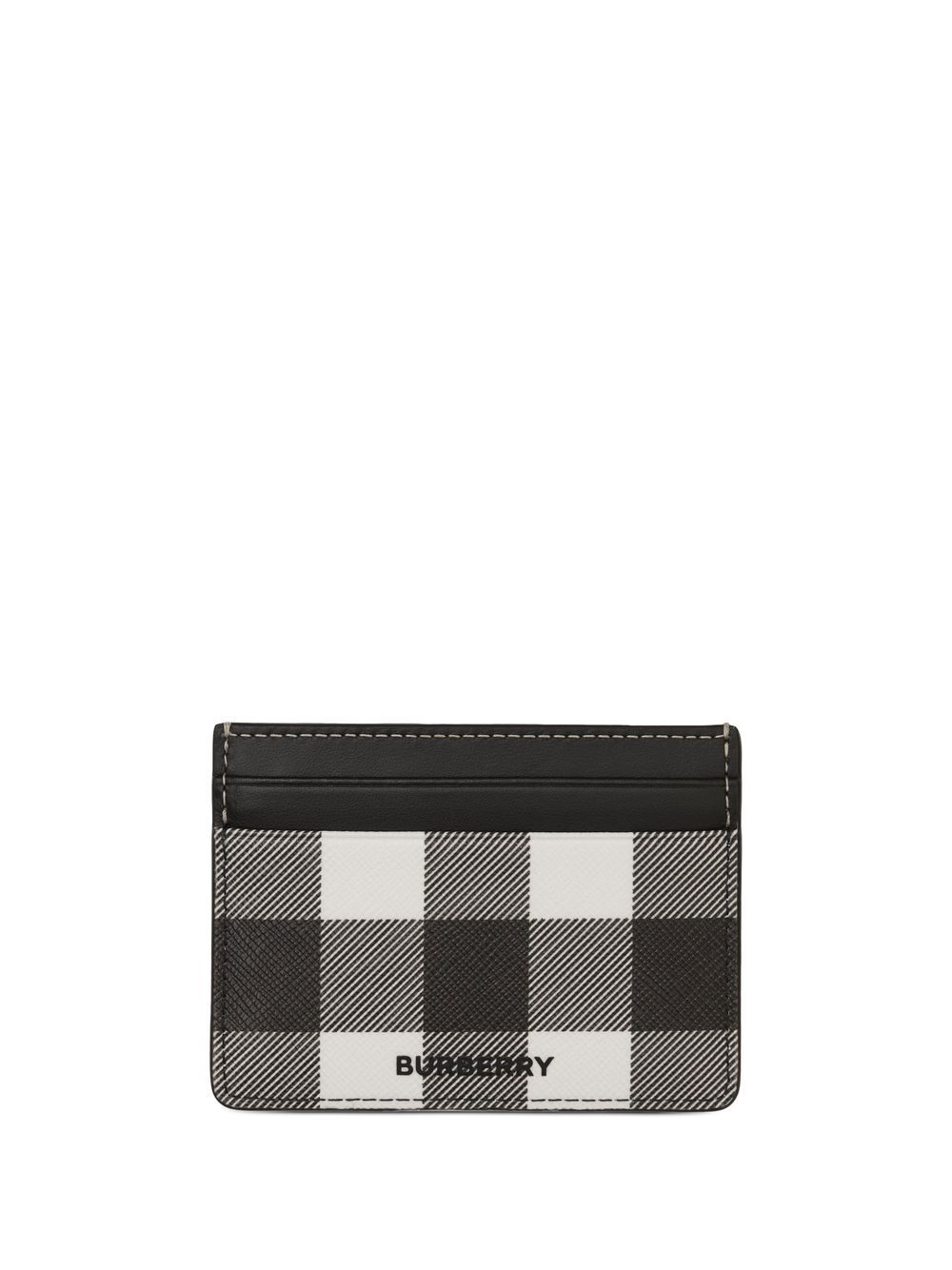 Burberry 超大格纹皮质卡夹 - 黑色