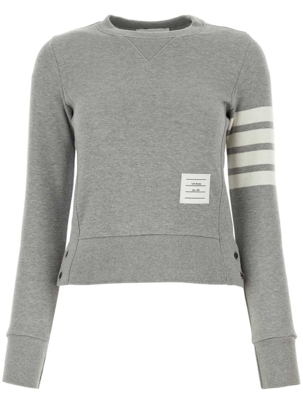 Thom Browne 经典 4 条纹圆领套头衫 - 灰色
