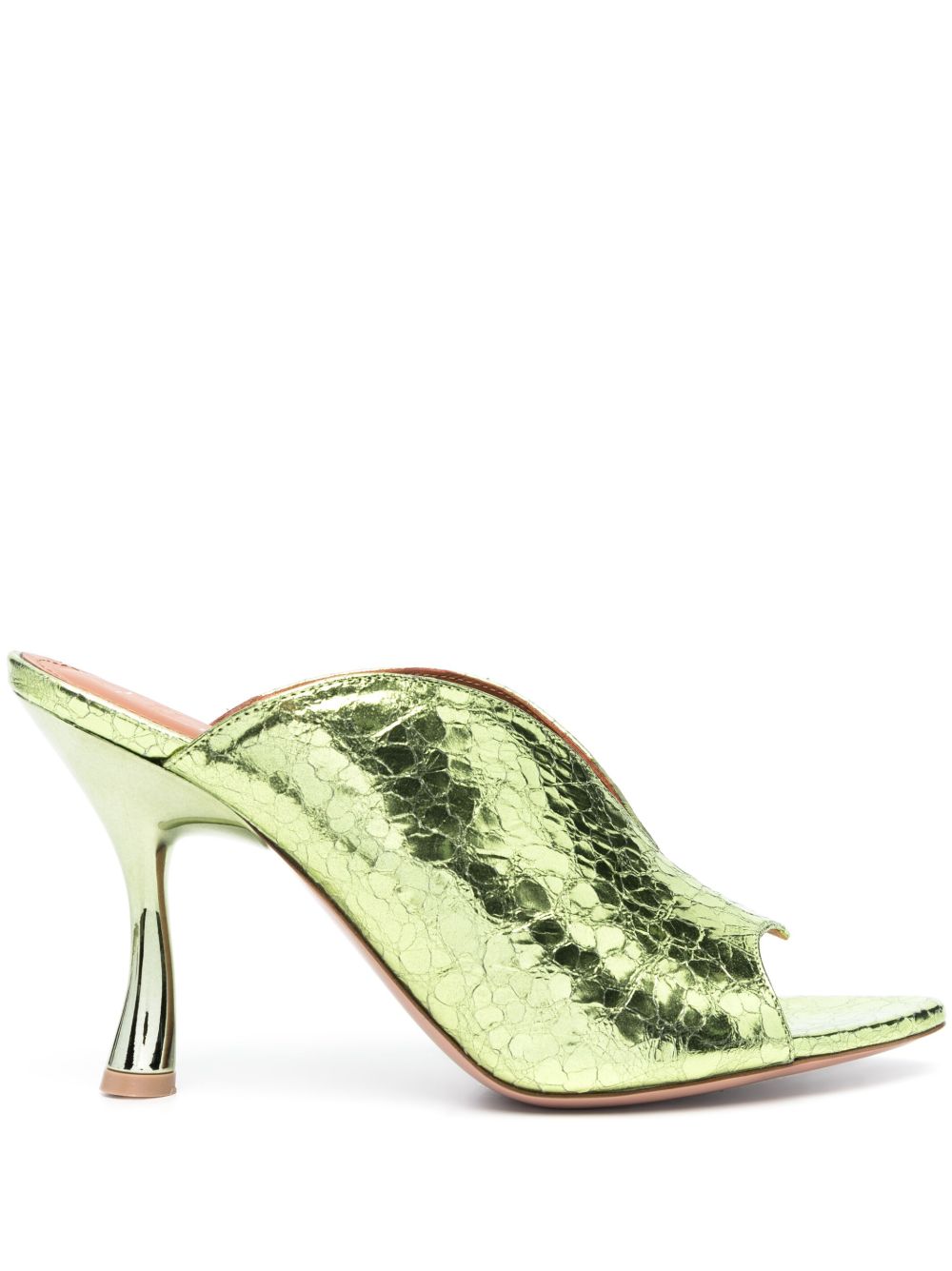 Malone Souliers Henri 镜面高跟皮质穆勒鞋 - 绿色