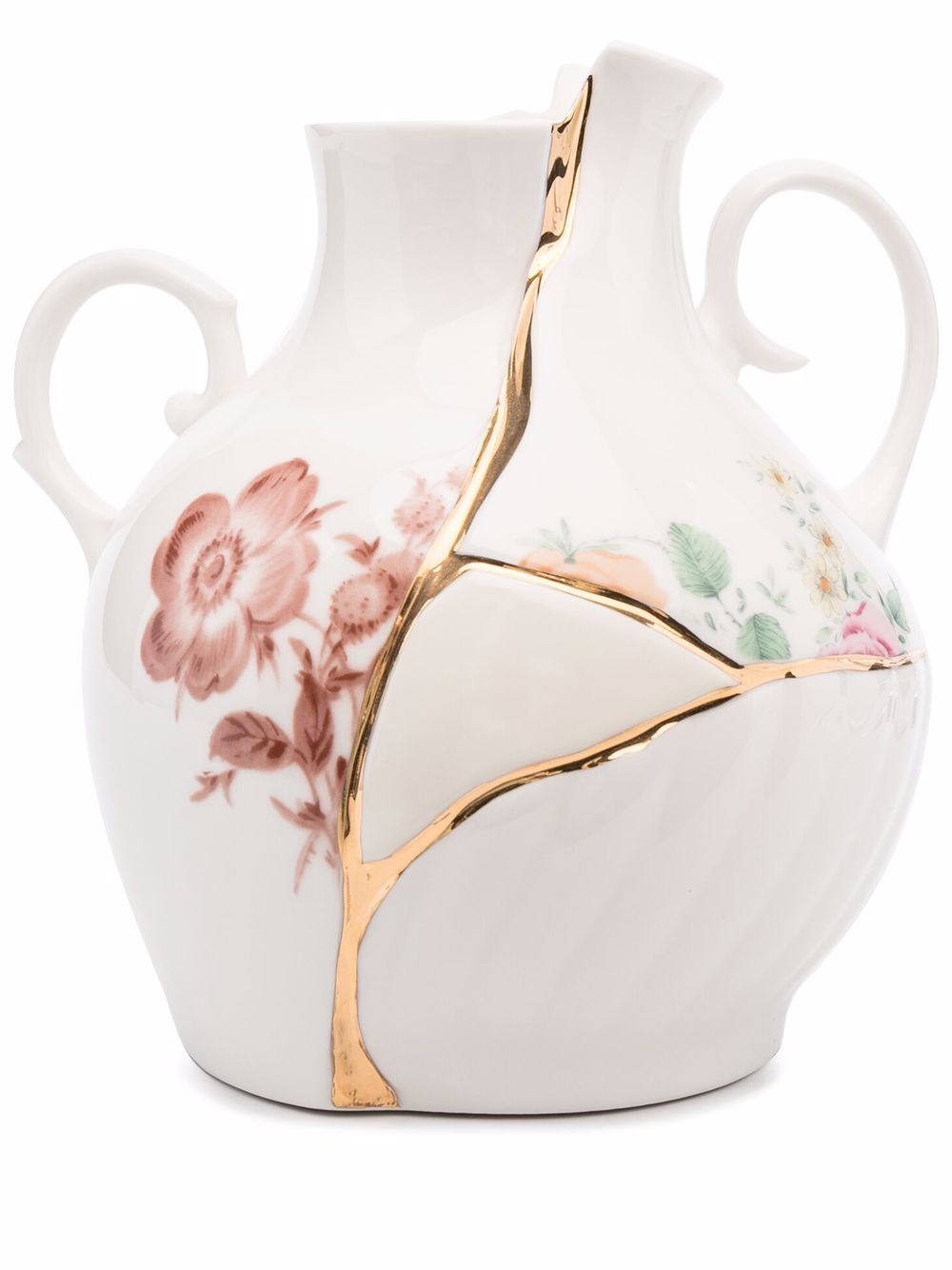 Seletti Kintsuji 24K黄金修理花瓶 - 白色