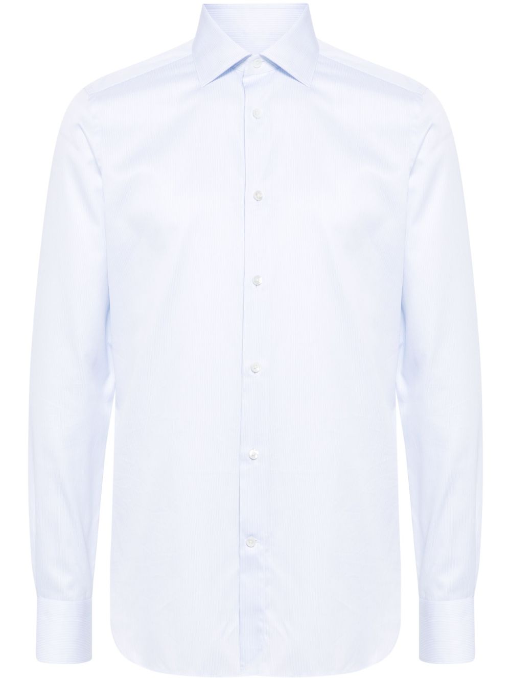 Zegna 细条纹衬衫 - 蓝色