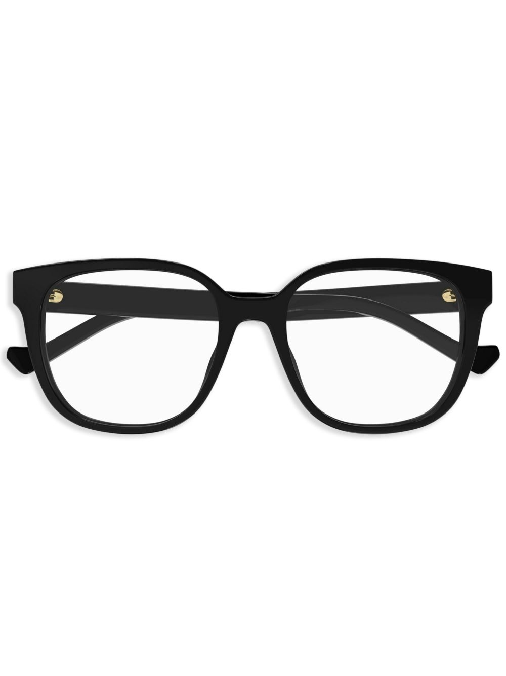 Gucci Eyewear logo标牌方框眼镜 - 黑色
