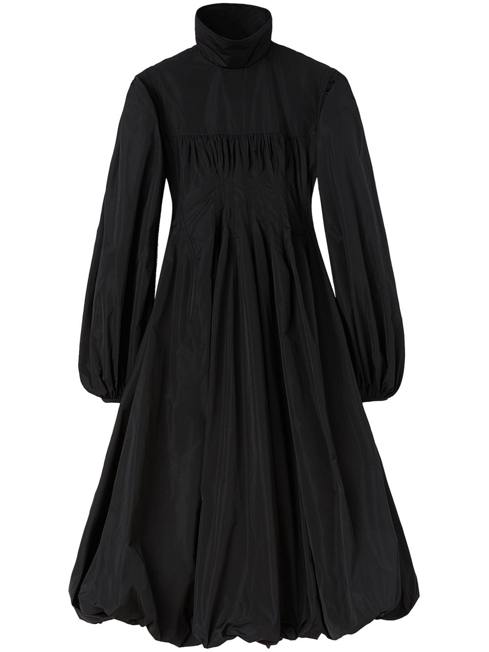Jil Sander 小牛皮长袖连衣裙 - 黑色