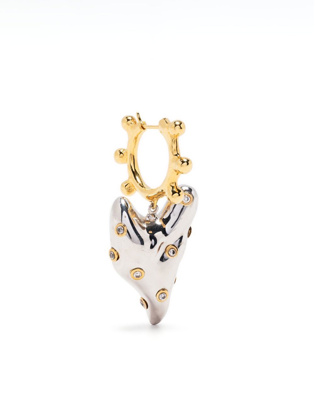 Vann Jewelry 穿孔心形耳环 - 银色