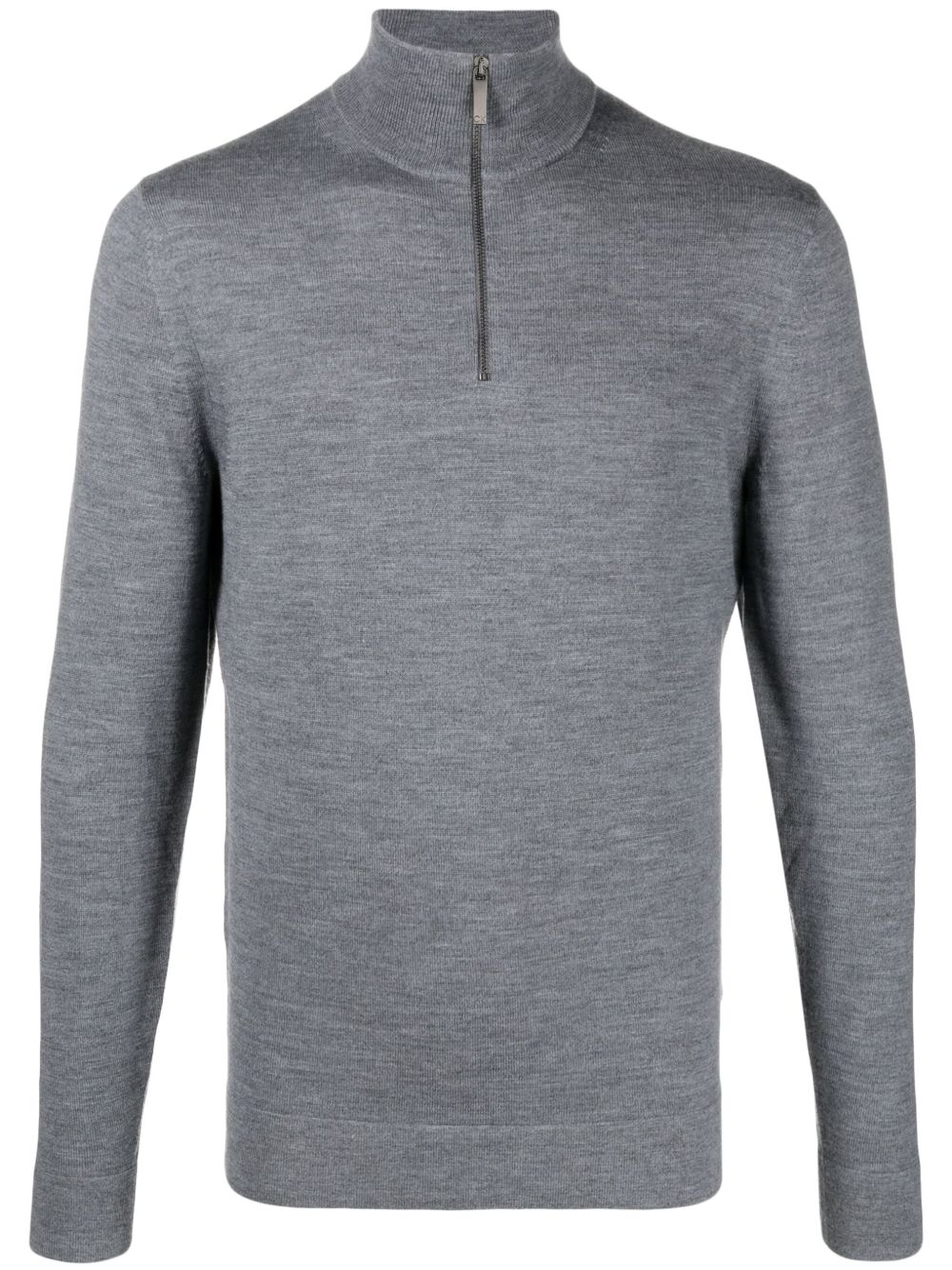 Calvin Klein logo刺绣羊毛毛衣 - 灰色