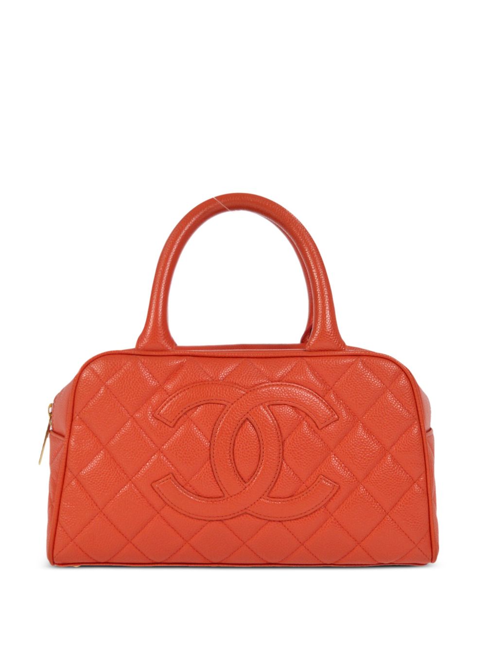CHANEL Pre-Owned 2003 CC diamond-quilted bowling bag - 红色