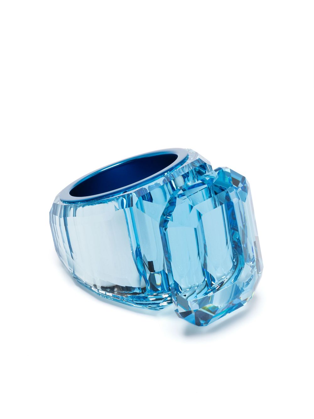 Swarovski Lucent 晶饰鸡尾酒戒指 - 蓝色