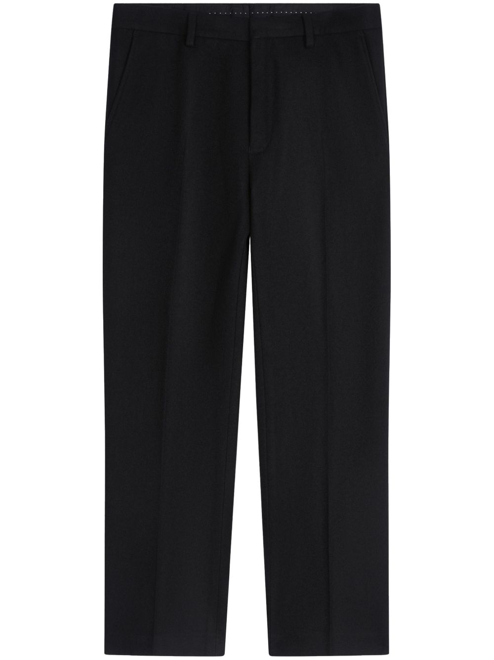 DRIES VAN NOTEN 修身羊毛露踝裤 - 黑色
