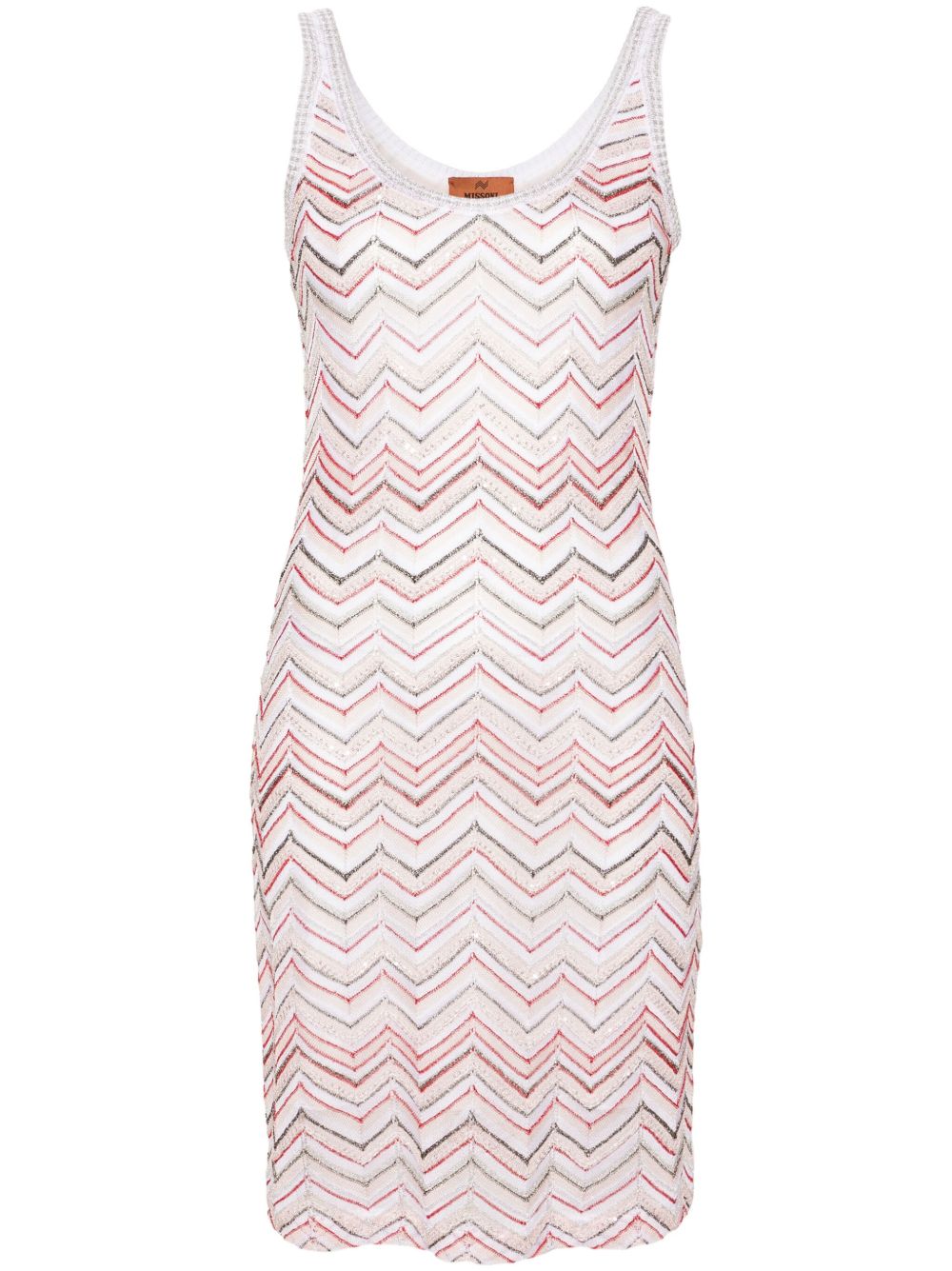 Missoni Z字形图案编织亮片连衣裙 - 粉色