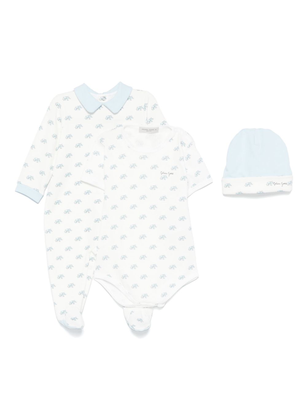 Golden Goose Kids 大象印花连体衣套装 - 白色