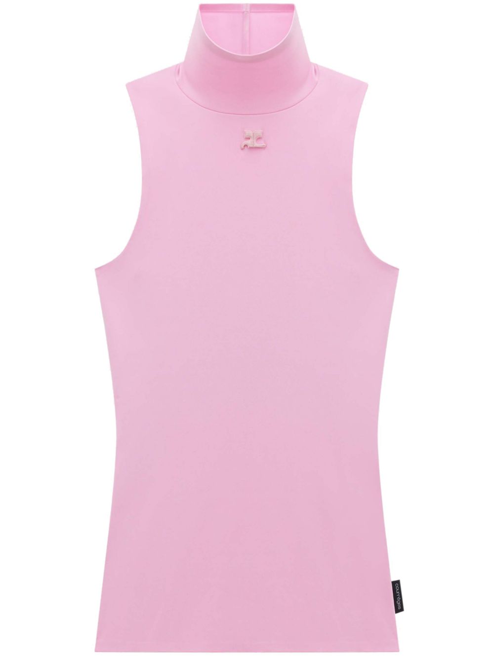 Courrèges logo贴花平纹针织上衣 - 粉色