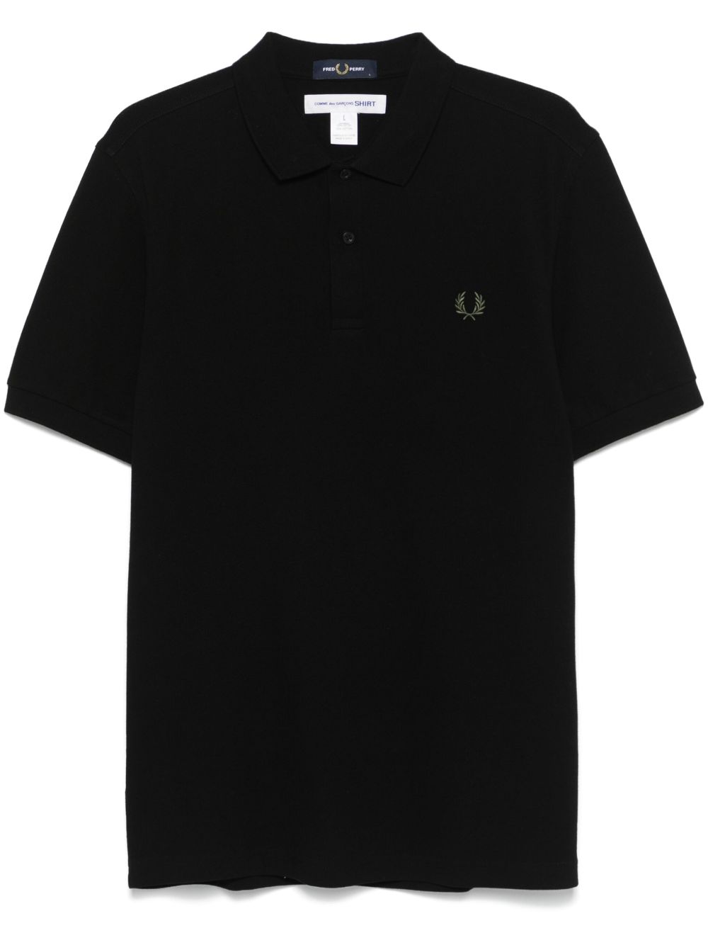Comme Des Garçons Shirt x Fred Perry 标语印花polo衫 - 黑色
