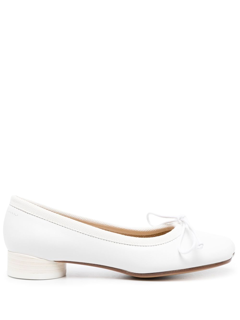 MM6 Maison Margiela Anatomic 皮质芭蕾平底鞋 - 白色
